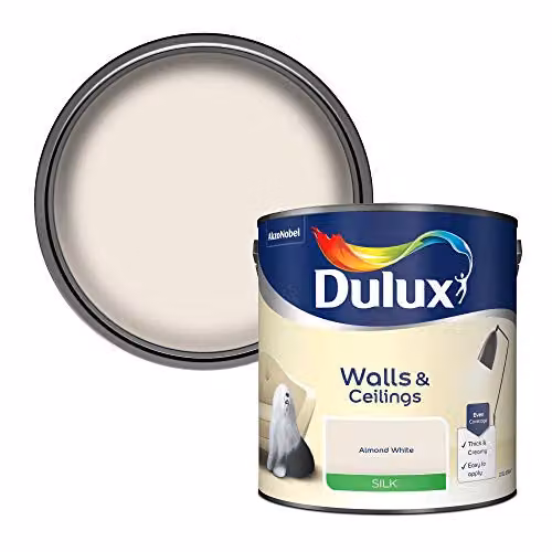 Dulux White Water Based Satin Gloss Dispersion Paint, 2.5 l