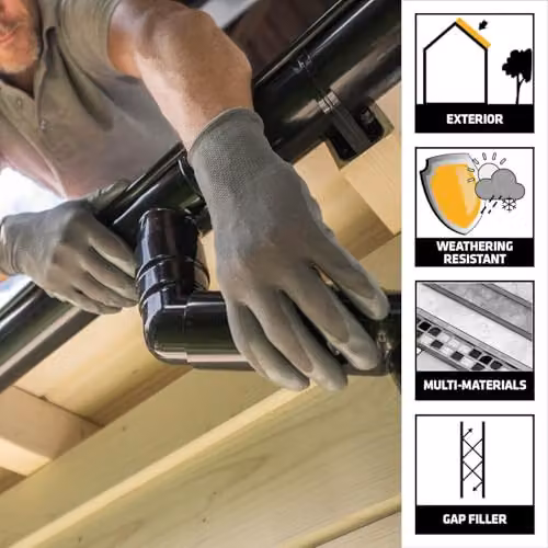 Everbuild Everflex Roof and Gutter Sealant and Adhesive, Black, 295 ml – 2