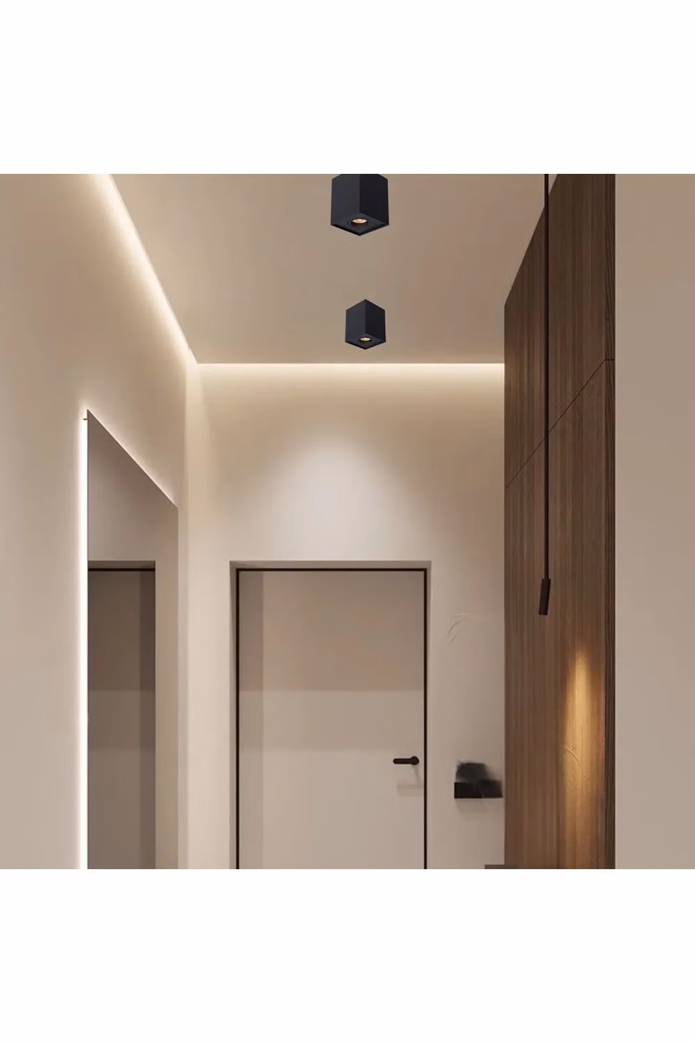 CGC Lighting Modern Black Square Surface Mount Adjustable Tilt GU10 Ceiling Spotlight – 6