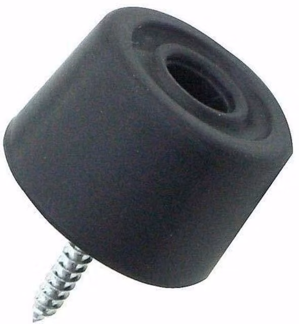 Swish Pack of 2 Black Rubber Door Stops and Wall Protectors