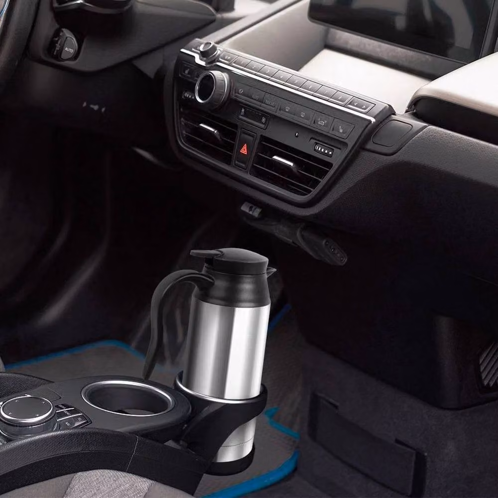FLAVORA 12V Portable Car Electric Kettle, 750ml, Stainless Steel, Silver – 3
