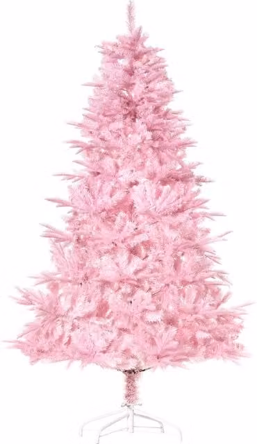 HOMCOM 6ft Pop-up Artificial Christmas Tree in Pink