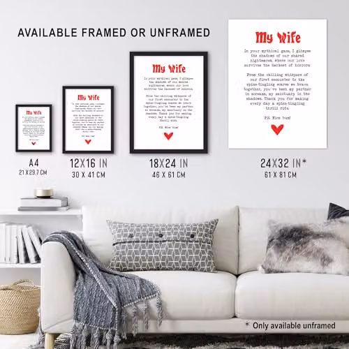 Artery8 Love Poem Horror Typography Wall Art Poster Print on Thick White Paper, W: 46 cm, H: 61 cm – 3