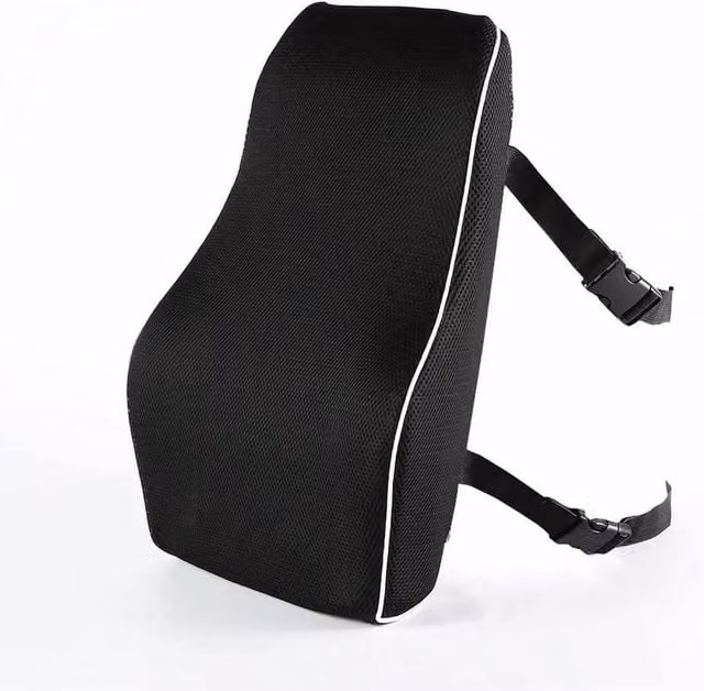 PAWNORA Black Memory Foam Lumbar Support Cushion for Car, Office or Wheelchair, W/D/H: 125 x 150 cm