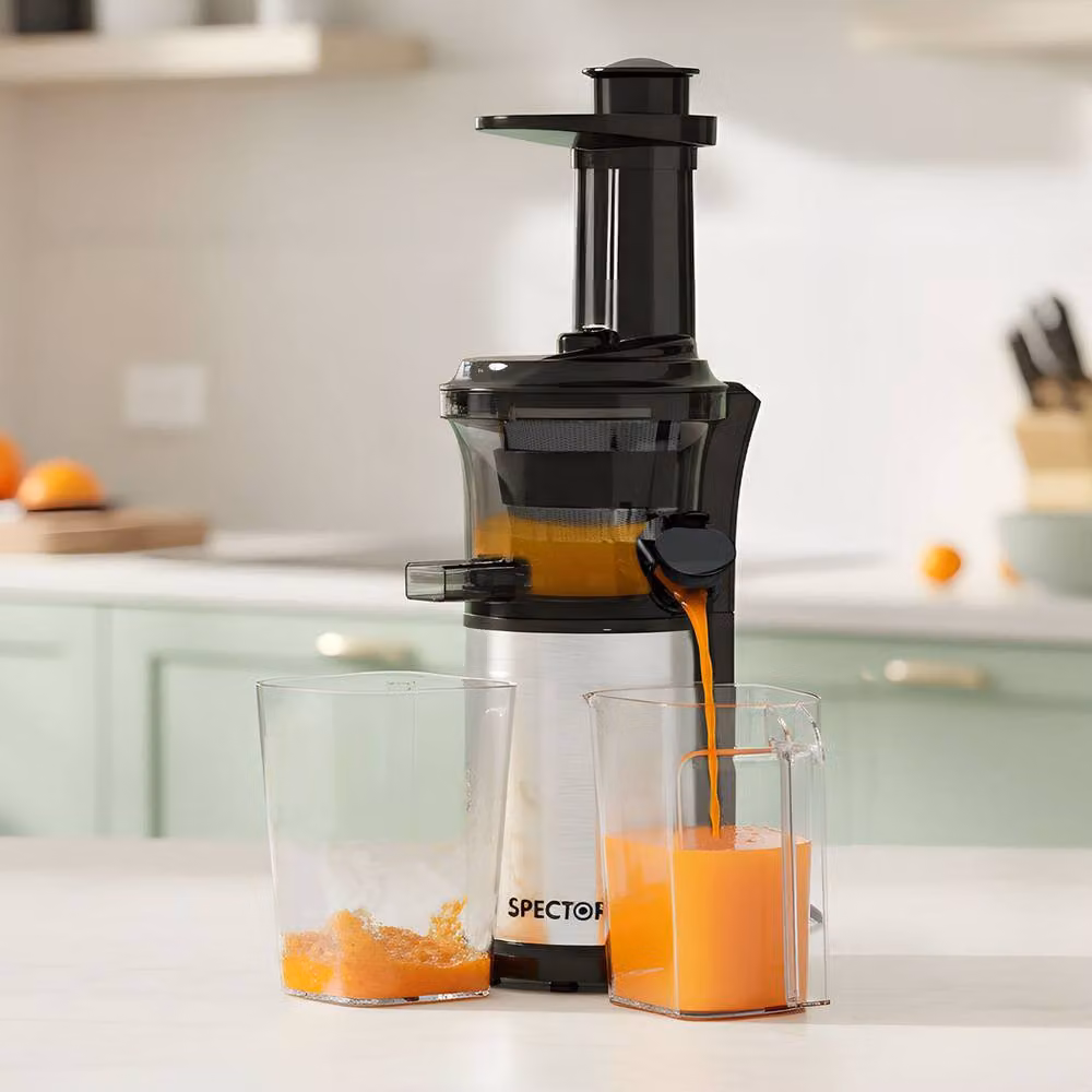 Spector Slow Juicer Black and Silver Masticating Cold Press Juice Extractor with Dishwasher Safe Parts – 3