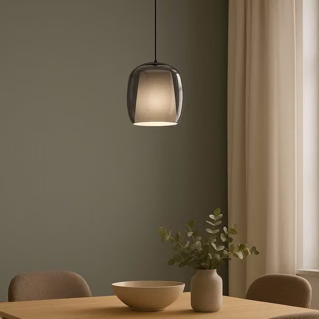 Eglo Ciampino Modern Black Steel and Transparent Glass Pendant Light – 1