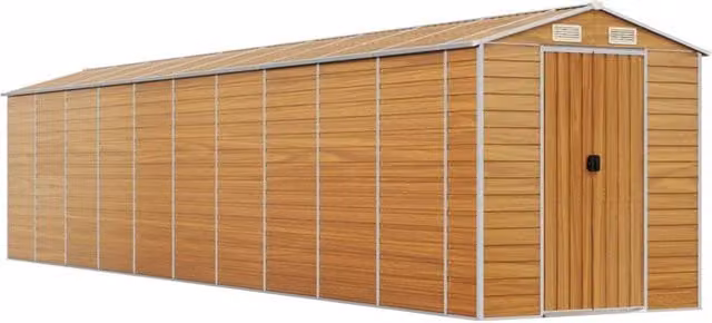 Berkfield Home Garden Shed in Light Brown Galvanised Steel, W/D/H: 191 x 895 x 198 cm – 1