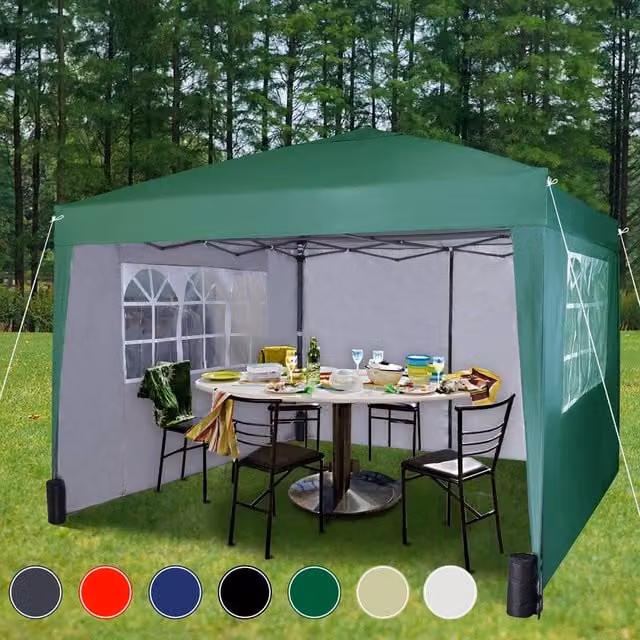 MCC Direct Green Pop Up Gazebo with Removable Sides and Storage Bag, W/D/H: 300 x 300 x 255 cm – 1