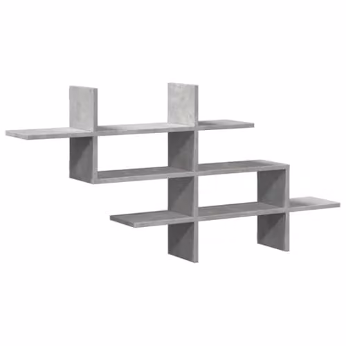 vidaXL Modern Wall Mounted Shelf in Concrete Grey, W/D/H: 124.5 x 18 x 60.5 cm – 1