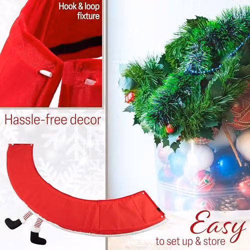 Deko Trends Christmas Tree Skirt in Red Santa and Multicolour – 4