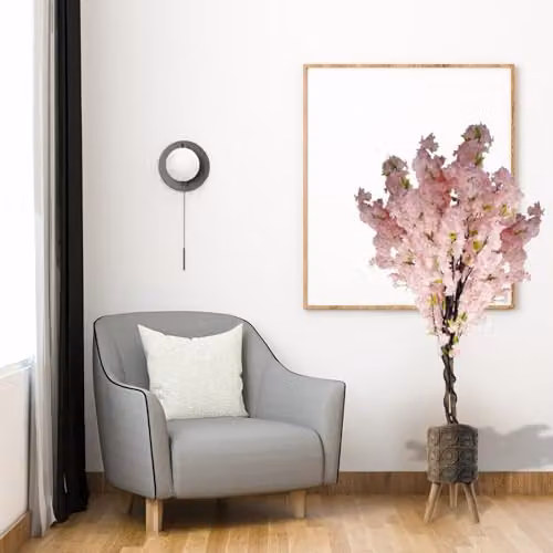 Pegdev 150cm Artificial Pink Cherry Blossom Tree with 40cm Fibreglass Planter – 2