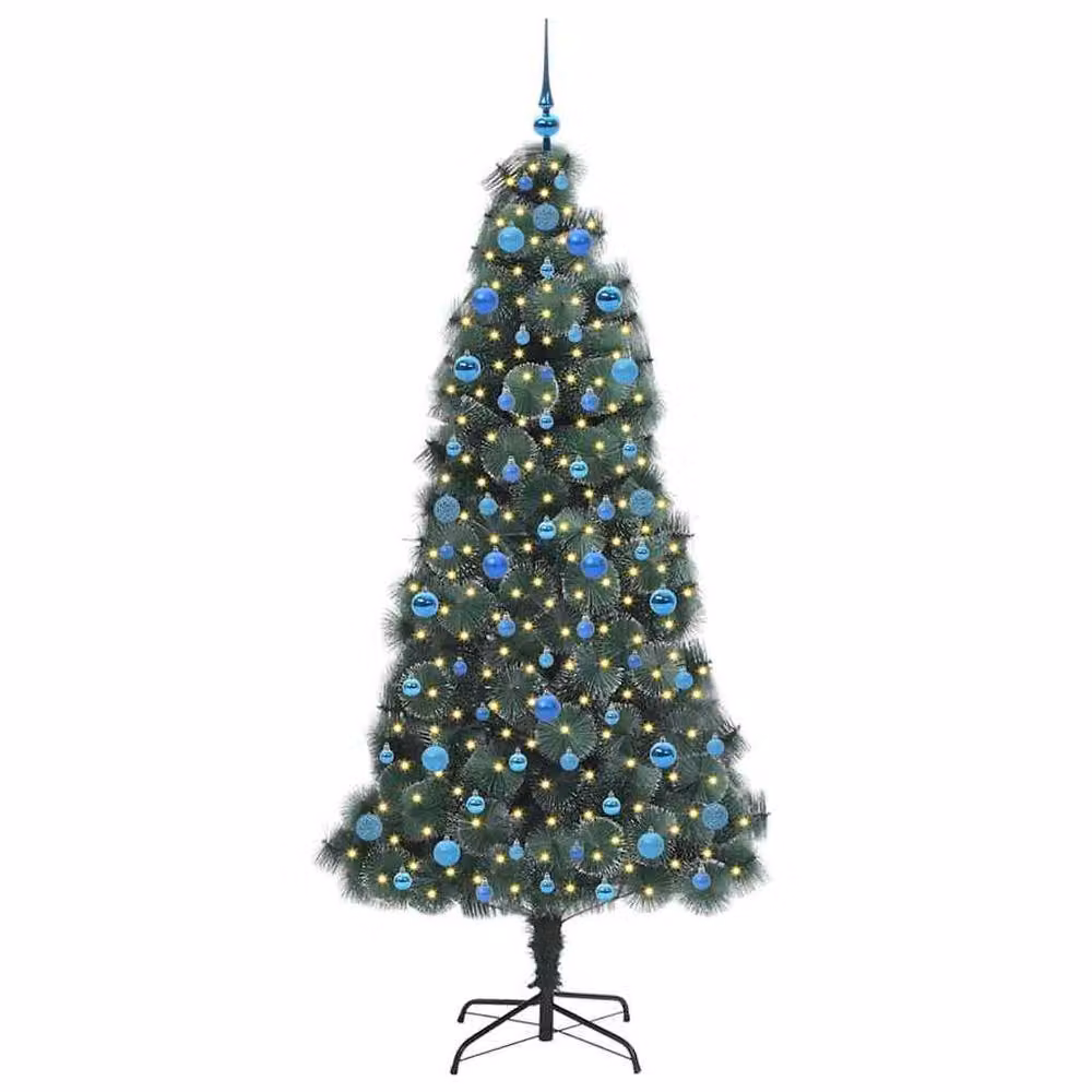 Berkfield Home Pre-lit Artificial Christmas Tree with Ball Set, Green, Height: 210 cm – 2