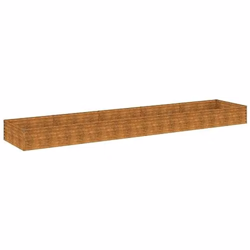 vidaXL Brown Corten Steel Raised Bed W: 482 cm, D: 100 cm, H: 36 cm