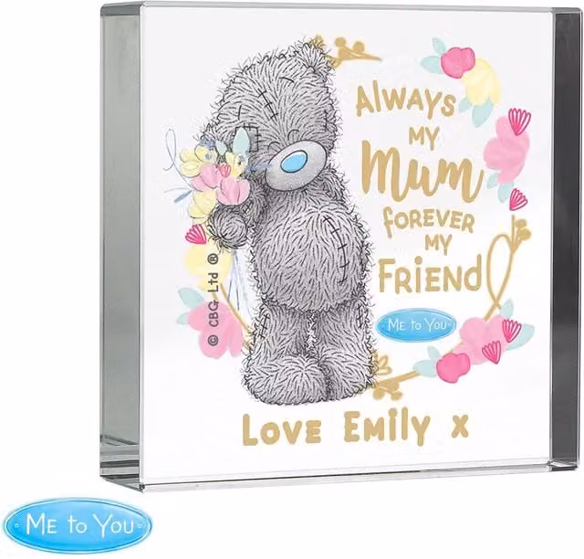 Personalised Memento Company Me To You Forever My Friend Crystal Token in Clear