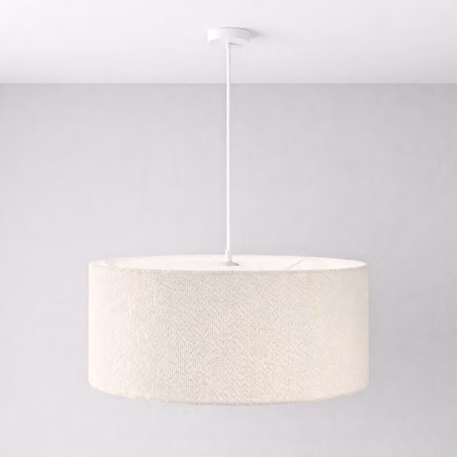 CGC Petra White Boucle Round Ceiling or Table Lamp Shade, Diameter: 45 cm