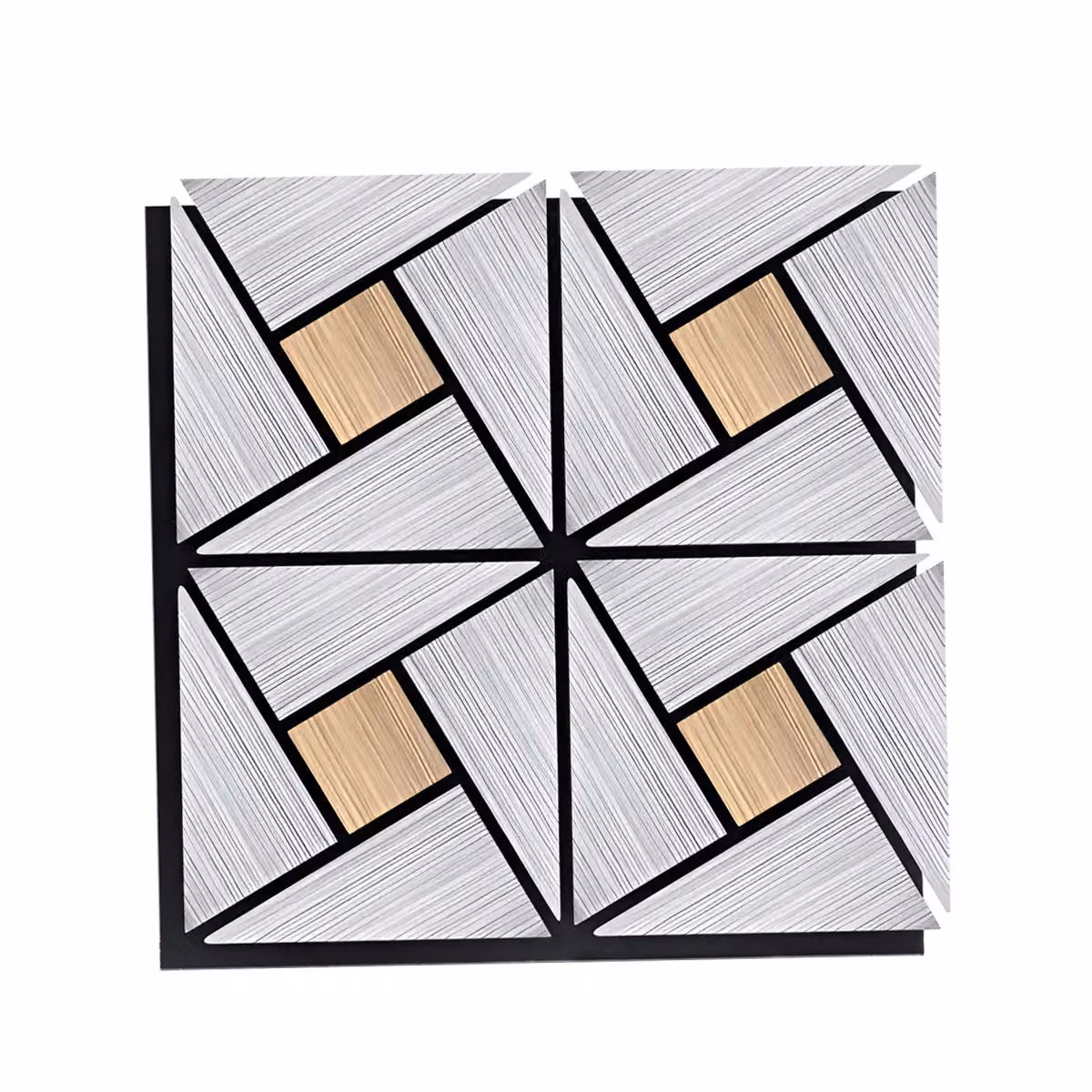 ENER-J Geometric Acoustic Wall Panel PET MDF, Silver, W/D/H: 61 x 61 x 61 mm (Pack of 4) – 2
