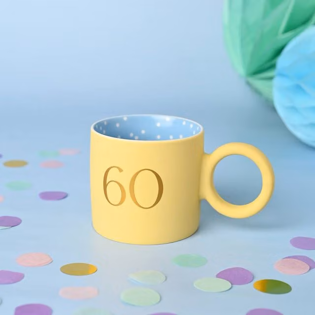 Confetti Yellow Dotted Mug for Adults, 60 ml
