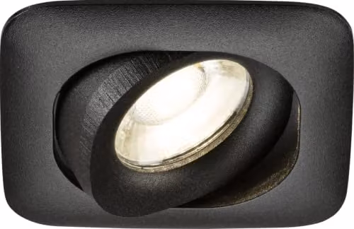Knightsbridge Odina Single Tilt Square Recessed Downlight in Black