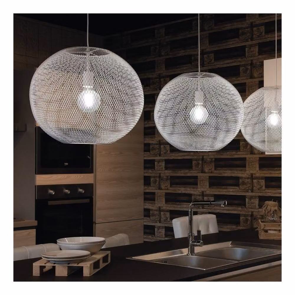 Netlighting ESEDRA Modern Dome Pendant Ceiling Light in White, W: 50 cm, D: 39 cm – 2