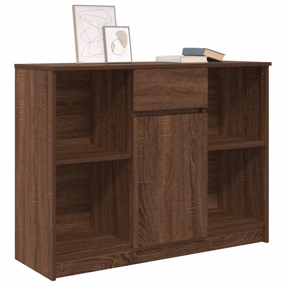 Berkfield Home Modern Sideboard with Drawer in Brown Oak, W/D/H: 101 x 35 x 76 cm – 3