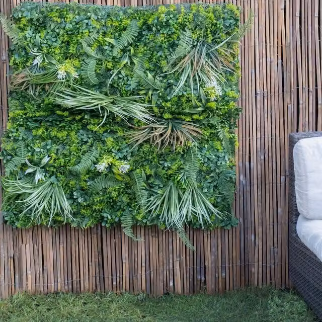 Scottish Everlastings Ltd Green Mixed Grasses Living Wall Panel, W: 100 cm, H: 100 cm