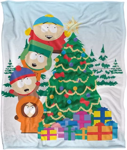 LOGOVISION South Park The Boys Decorating Tree Super Soft Fleece Throw Blanket, Multicolour, W/D/H: 152 x 127 cm