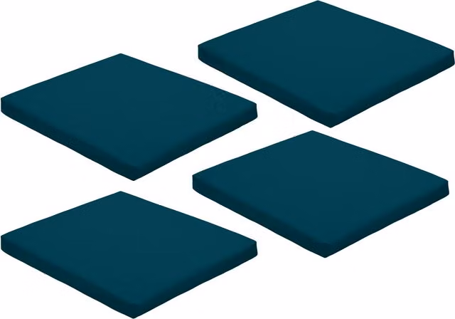Gardenista Water Repellent Outdoor Patio Seat Pad, Square, Green and Blue, Set of 4