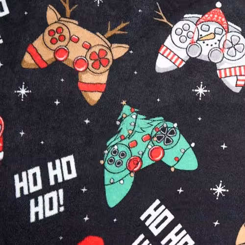 OHS Christmas Gaming Fleece Throw Blanket, Black, W/D/H: 120 x 150 cm – 5