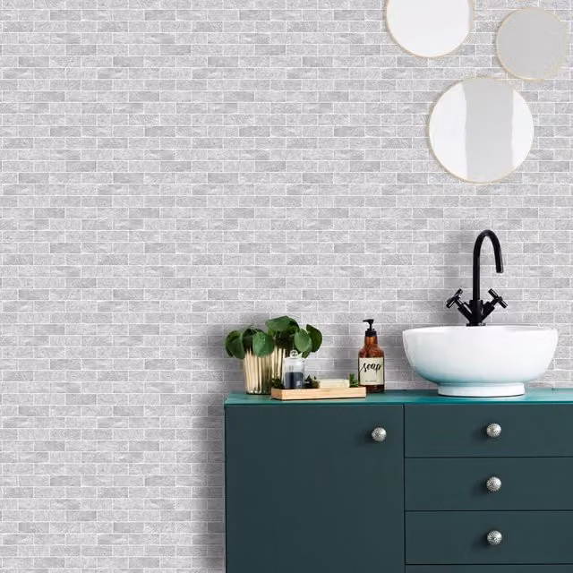Contour Minimalist Geometric Grey Tile Wallpaper Roll