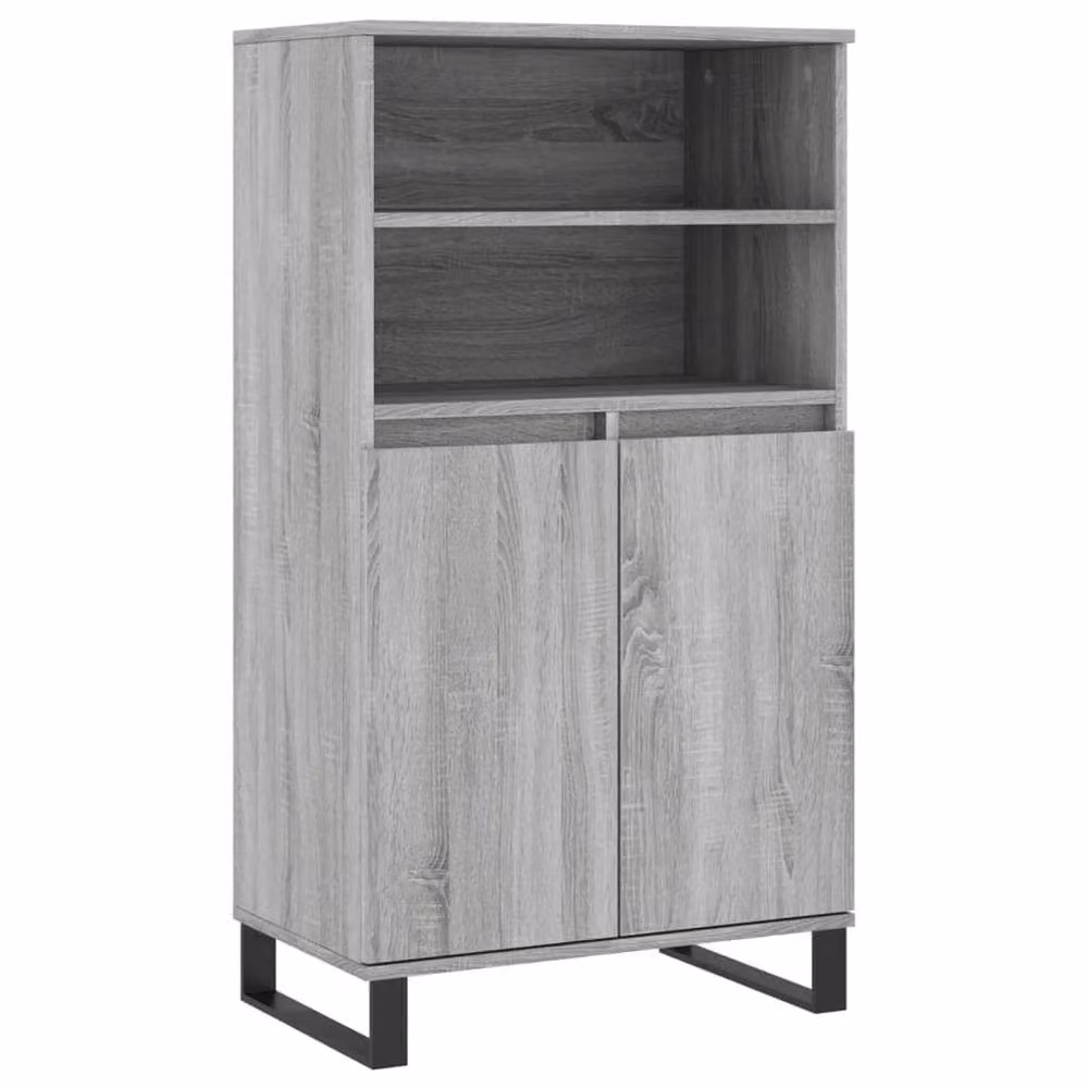 Berkfield Home Grey Sonoma Highboard in Engineered Wood W/D/H: 60 x 36 x 110 cm – 3