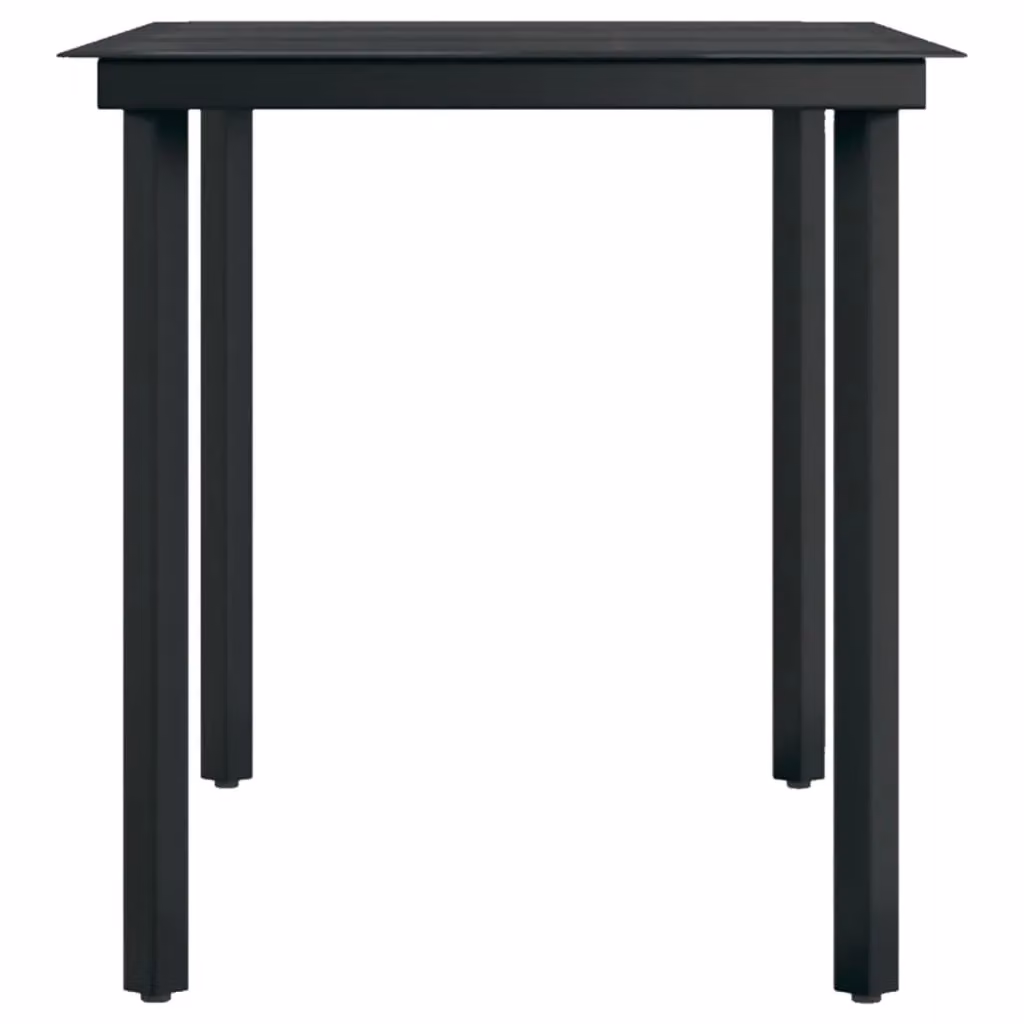 Berkfield Home Garden Dining Table in Black Steel and Glass, W/D/H: 140 x 70 x 74 cm – 2