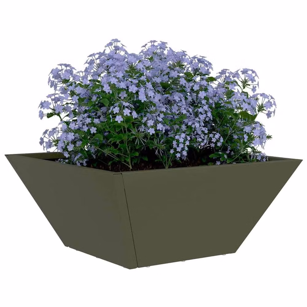 Berkfield Home 5 piece steel planter tub set in green, W/D/H: 35 x 35 x 15 cm – 3