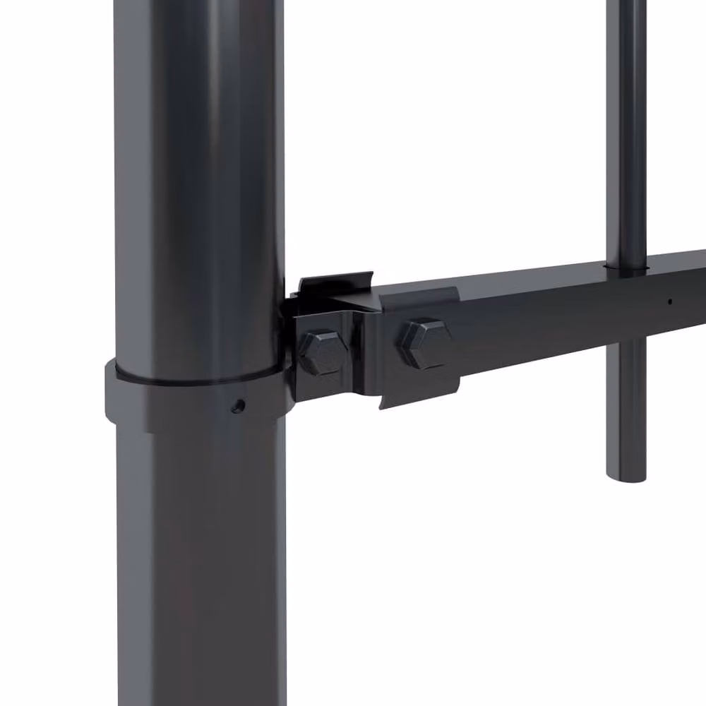 Berkfield Home Garden Hoop Top Steel Fence, Black, W: 17 m, H: 1 m – 2