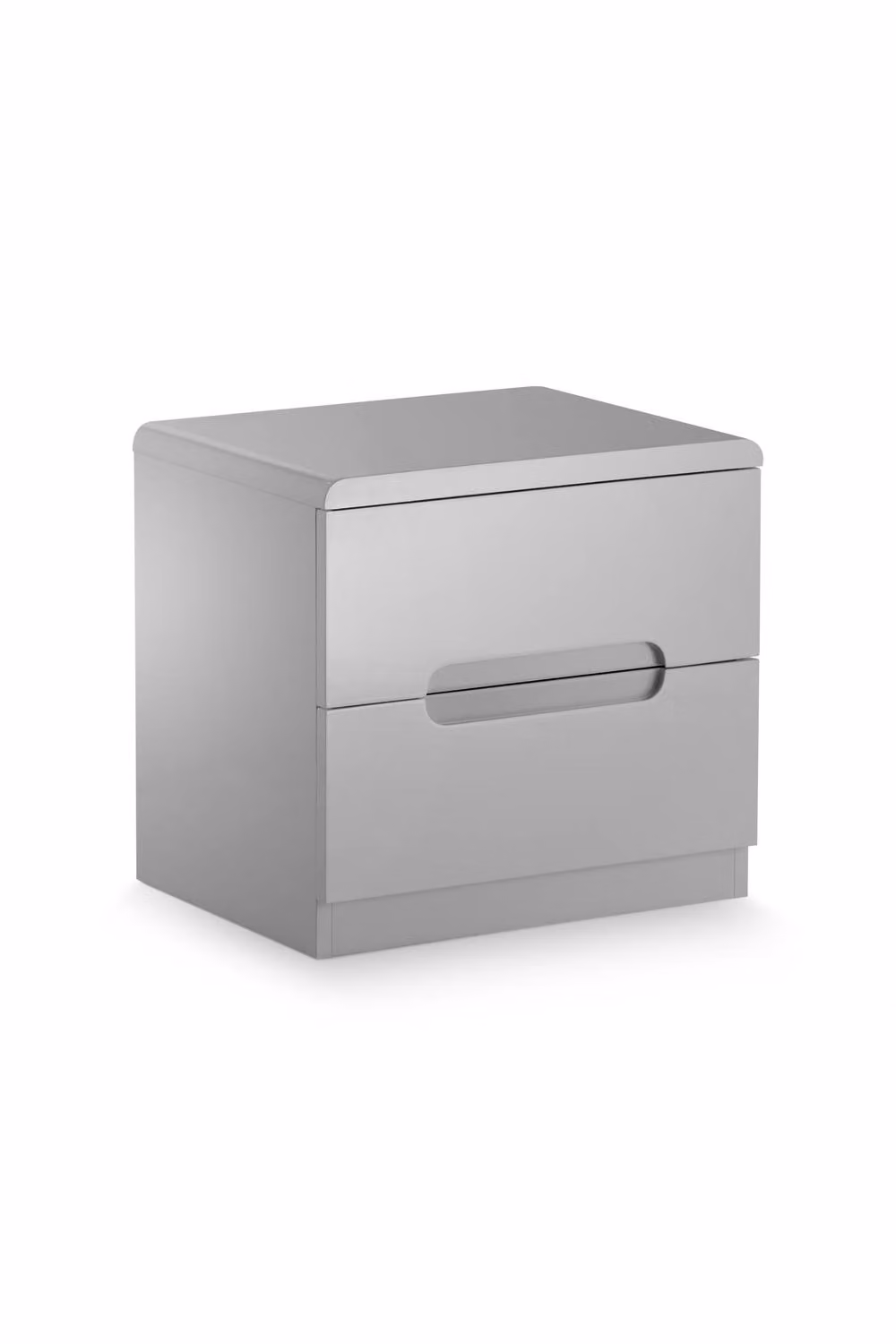 Julian Bowen Manhattan 2 Drawer Grey High Gloss Bedside Table – 2