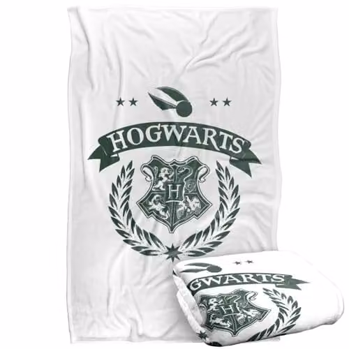 LOGOVISION Harry Potter Quidditch School Test Super Soft Silky Touch Fleece Throw Blanket, Multicolour, W: 91.44 cm, L: 147 cm – 1