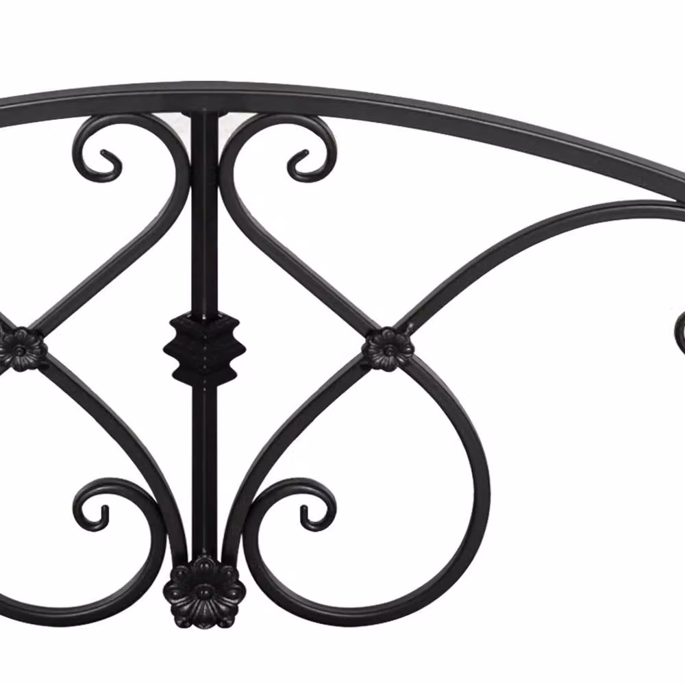 Kelvenix Metal Garden Bridge with Safety Railings in Black – 5