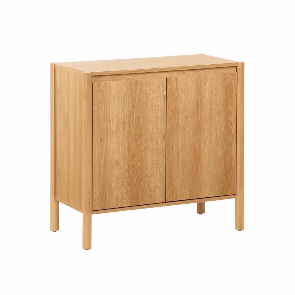 sweeek Modern Wood Buffet with 2 Doors in Beige and Brown, W: 80 cm – 2