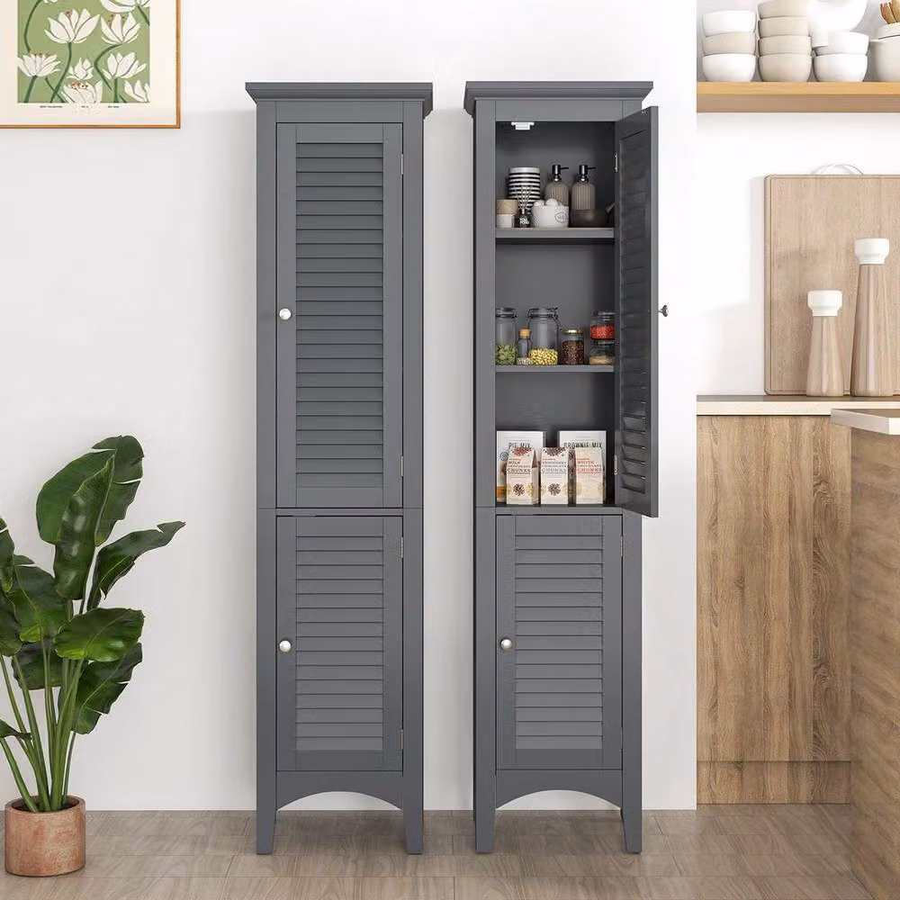 Kelvenix Freestanding Tall Bathroom Floor Cabinet in Matt Grey – 4