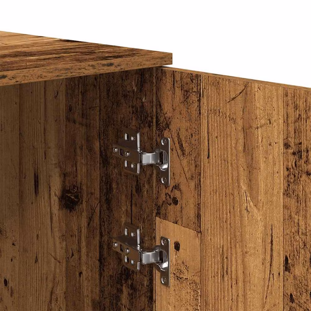 Berkfield Home Rustic Brown Storage Cabinet with Hinged Doors and Internal Shelves, W/D/H: 50 x 45 x 103.5 cm – 5