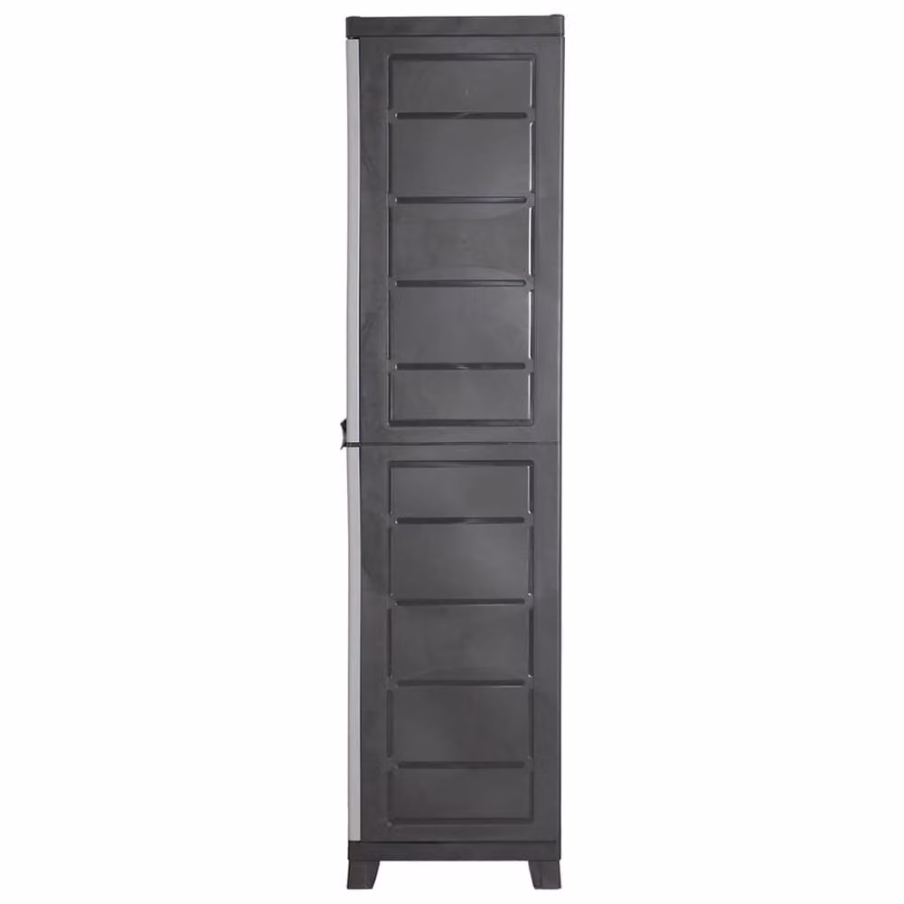 Berkfield Home Grey Plastic Cabinet with Hinged Doors, W/D/H: 65 x 45 x 181 cm