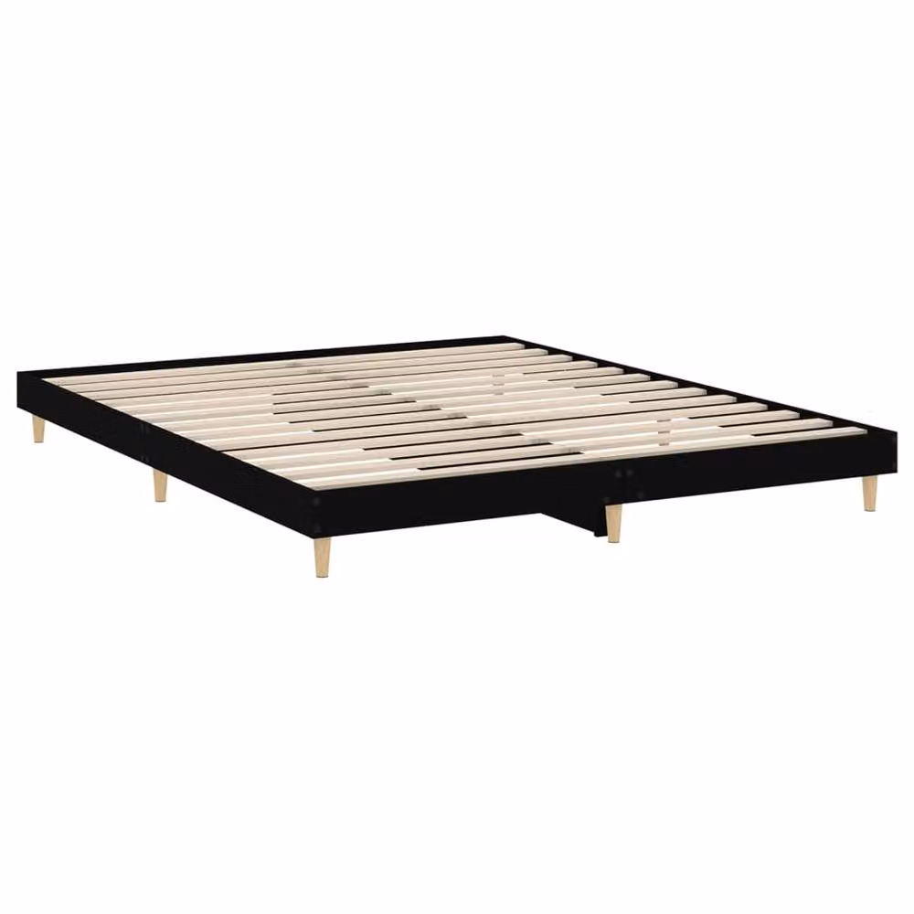 Berkfield Home Bed Frame in Black, Engineered Wood, W/D/H: 200 x 200 x 20 cm – 3