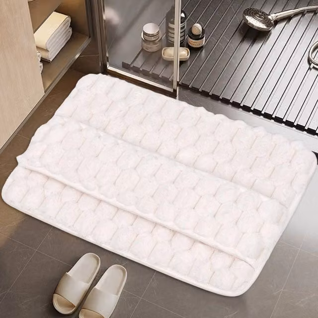SPETLEK Absorbent Memory Foam Bathroom Floor Mat, Beige, W: 60 cm, D: 40 cm