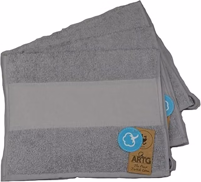 ARTG Print-Me Personalised Embroidered Cotton Terry Guest Towel in Light Grey