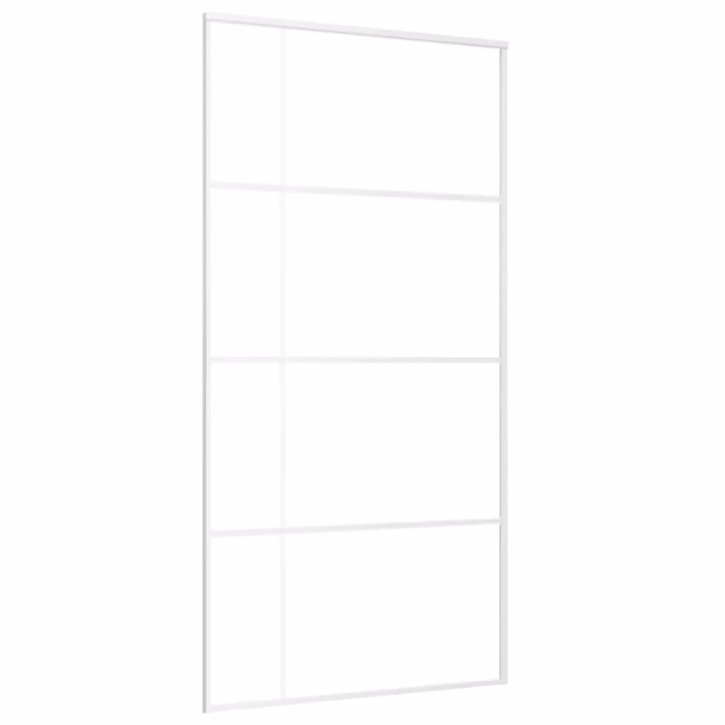 Berkfield Home White Aluminium Sliding Door with Frosted ESG Glass, W: 102.5 cm, H: 205 cm – 2