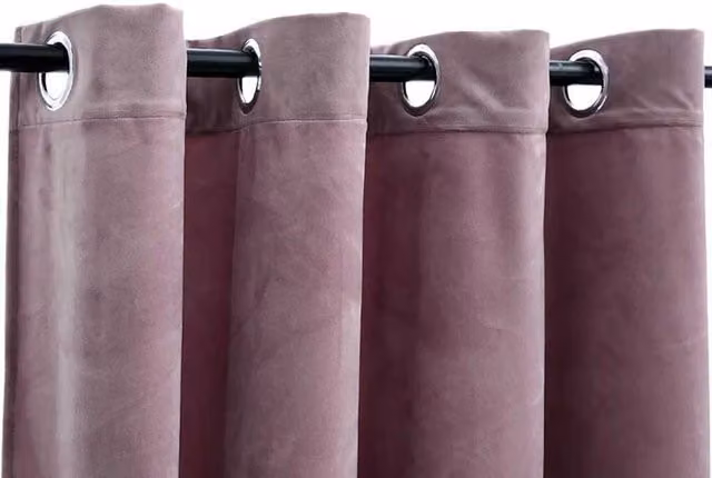 Berkfield Home Elegant Blackout Velvet Curtains with Eyelets, 2 Pack, Pink, W: 140 cm, H: 245 cm