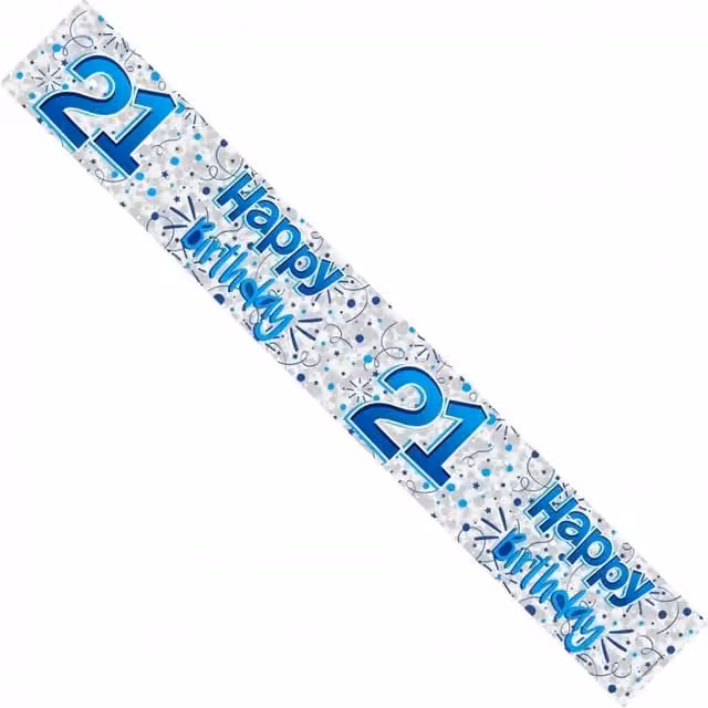 KDMD Blue 21st Birthday Banner Pack of 12 for Adults