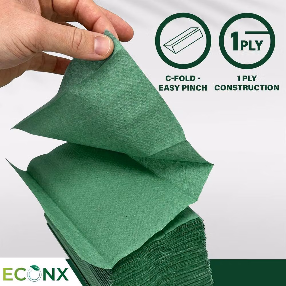 ECONX C Fold Green Disposable 1 Ply Paper Hand Towels, 2400 Pack – 2