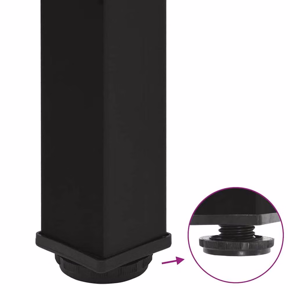 Berkfield Home Steel Coffee Table Legs, 4 Pieces, Black, Height: 73 cm – 3