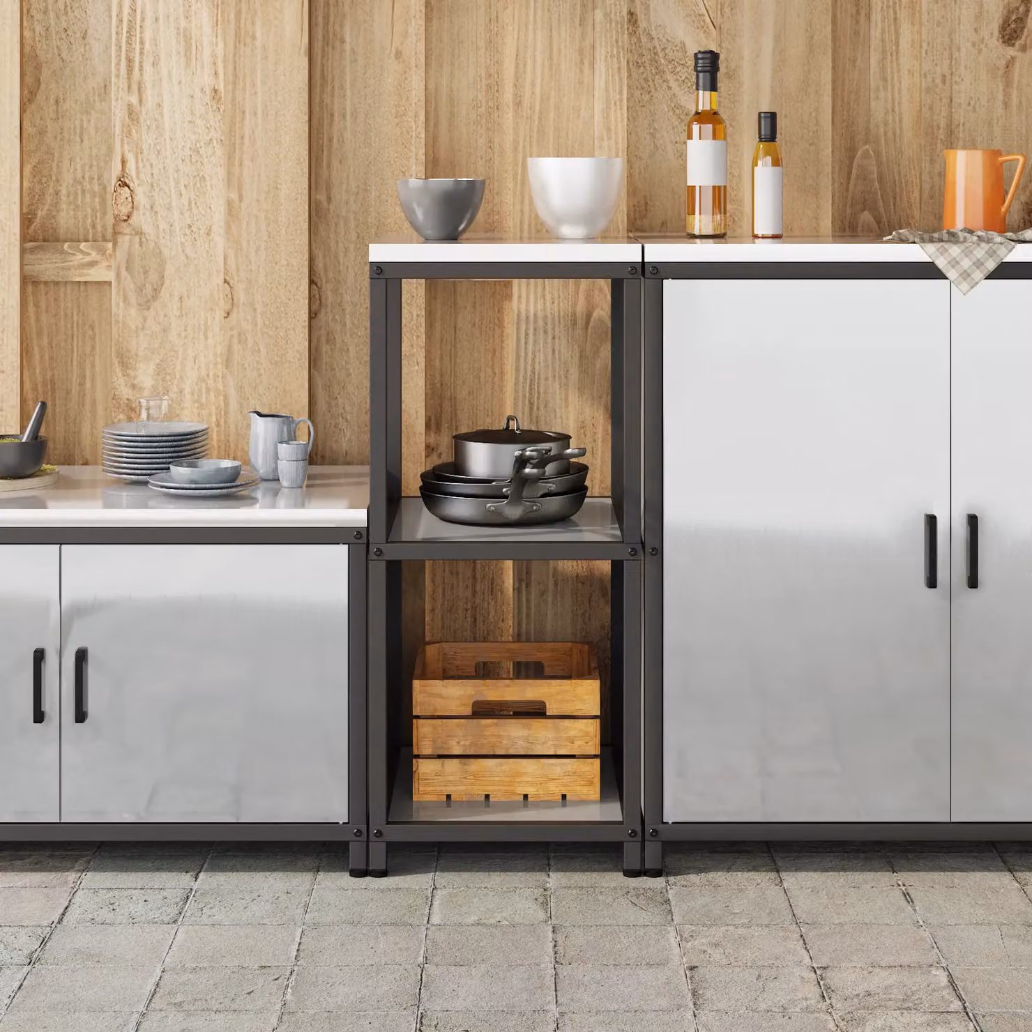 Berkfield Home Kitchen Storage Shelf in Silver Galvanised Steel – 2