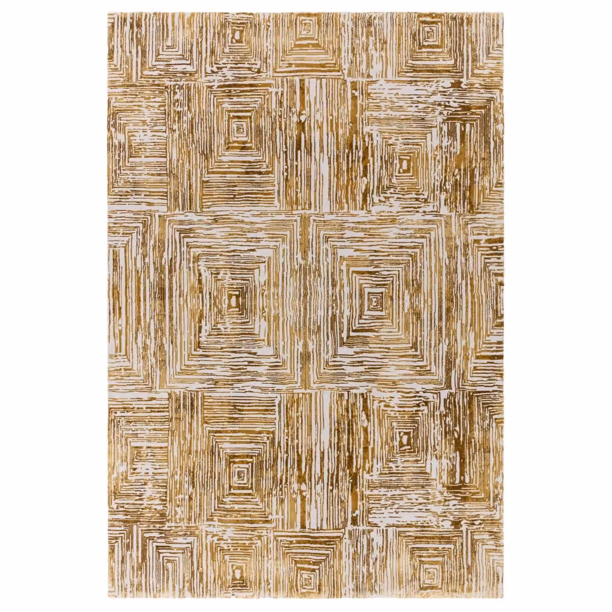 The Rug Shop UK Gold Modern Striped Machine Woven Area Rug, W: 200 cm, D: 290 cm – 2